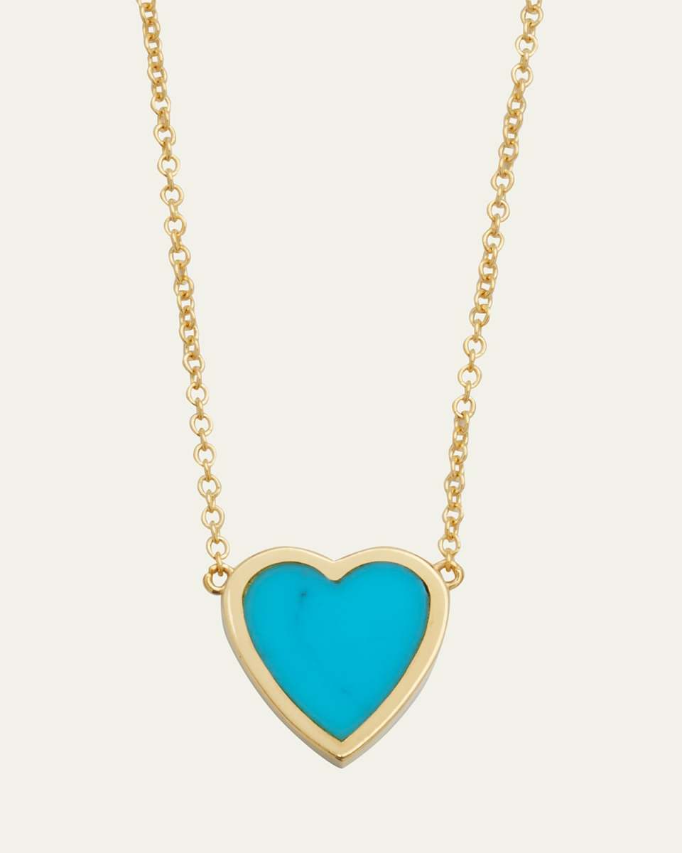 18k Mini Inlay Heart Necklace